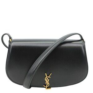 Yves Saint Laurent  Voltaire Calfskin Leather Shoulder Bag Black